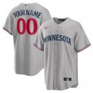 Custom Minnesota Twins Cool Base Jersey - Gray