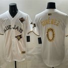 Toronto Blue Jays #0 Andres Gimenez White Gold 2025 American League Champions Jersey