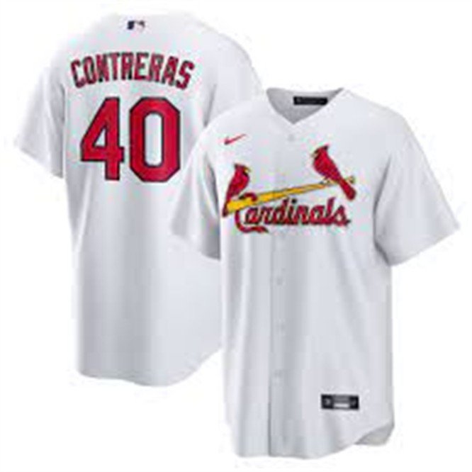 STL #40 Willson Contreras Cool Player Jersey White
