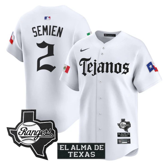 Marcus Semien Jersey #2 Texas Rangers Gothic Frontier Edition Vapor White