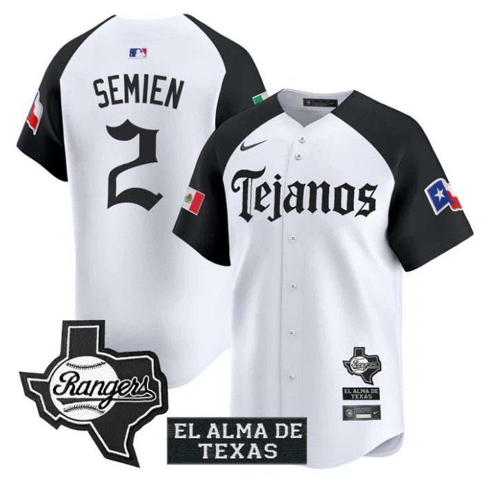 Marcus Semien Jersey #2 Texas Rangers Mexico Tejano Barrio Style Vapor Limited