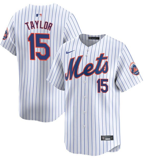 New York Mets #15 Tyrone Taylor Nike Home White Pinstripe Limited Player Jersey