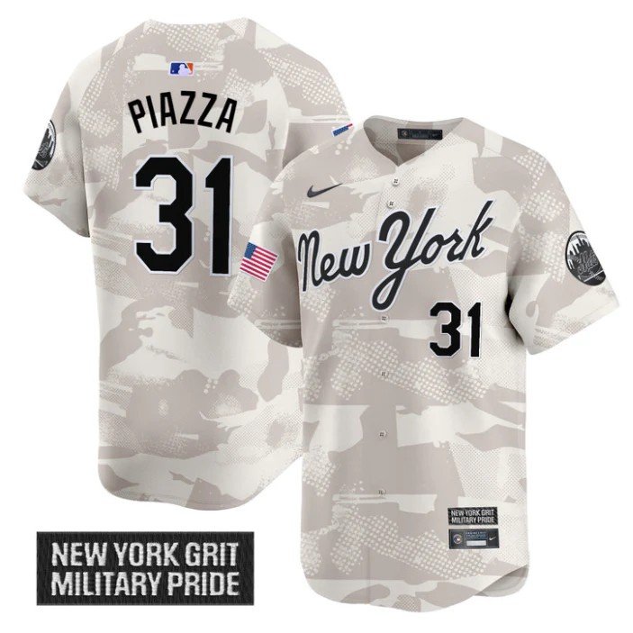 Mike Piazza Jersey #31 New York Mets 2025 Armed Forces Day Vapor Stitched Camo