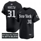 Mike Piazza Jersey #31 New York Mets Gothic North Edition Stitched Black