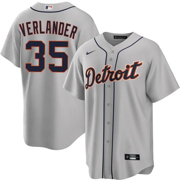 DET #35 Justin Verlander Gray 2026 Cool Base Stitched Player Jersey