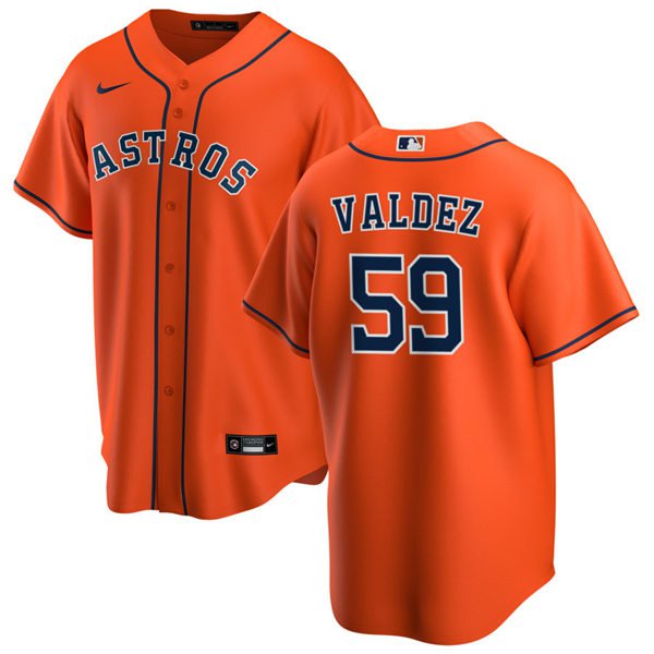 Houston Astros #59 Framber Valdez Nike Orange Alternate CoolBase Jersey