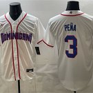 Dominican Republic Baseball #3 Jeremy Pena White 2026 World Baseball Classic Home Jersey