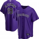 Rockies #19 Charlie Blackmon Cool Base Jersey purple