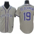 Rockies #19 Charlie Blackmon Cool Base Jersey gray
