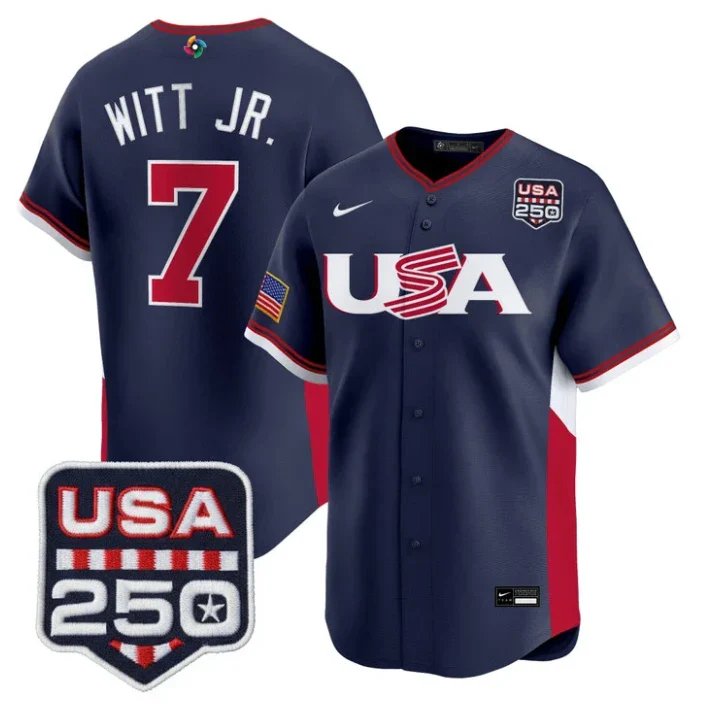 Bobby Witt Jr Jersey #7 Team USA World Baseball Classic 250 USA 2026 Roster