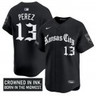 Salvador Perez Jersey #13 Kansas City Royals Gothic Crown Edition Black