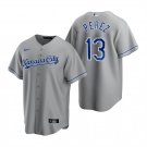 Mens womens Youth Kansas City Royals #13 Salvador Perez Gray Road Jersey