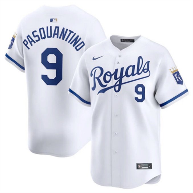 Kansas City Royals #9 Vinnie Pasquantino White Home Baseball Jersey