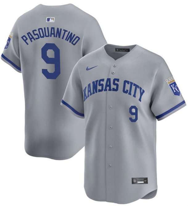 Kansas City Royals #9 Vinnie Pasquantino Gray Away Baseball Jersey