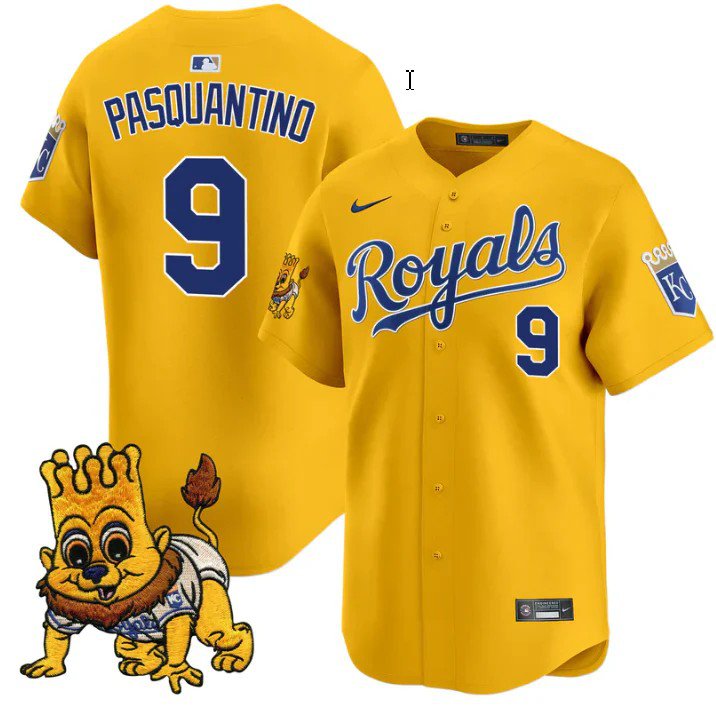 Vinnie Pasquantino Jersey #9 Kansas City Royals Sluggerrr Patch Gold