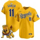 Maikel Garcia Jersey #11 Kansas City Royals Sluggerrr Patch Gold