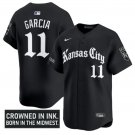 Maikel Garcia Jersey #11 Kansas City Royals Gothic Crown Edition Black