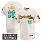 Maikel Garcia Jersey #11 Kansas City Royals Graffiti Crown Drop Stitched Cream