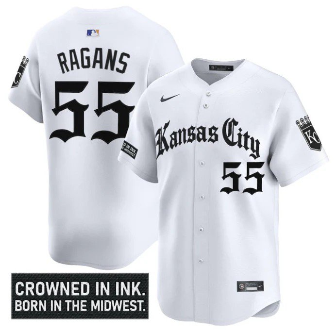 Cole Ragans Jersey #55 Kansas City Royals Gothic Crown Edition White