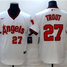 Mens Los Angeles Angels #27 Mike Trout Nike White Pullover Cooperstown Collection Jersey