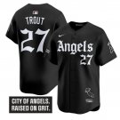 Mike Trout Jersey #27 Los Angeles Angels Gothic Halo Edition Stitched Black