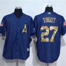 Mens Angels Of Anaheim #27 Mike Trout Denim Blue Salute To Service Jersey