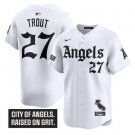 Mike Trout Jersey #27 Los Angeles Angels Gothic Halo Edition Stitched White