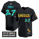 Mike Trout Jersey #27 Los Angeles Angels Graffiti Halo Drop Edition Black