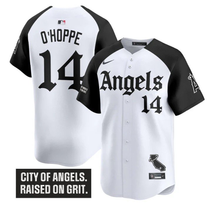 Logan O'Hoppe Jersey #14 Los Angeles Angels Gothic Halo Edition Stitched Alternate