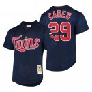 Minnesota Twins Rod Carew Navy Throwback Mesh Pullover Jersey