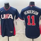 Men's USA Baseball #11 Gunnar Henderson Navy 2026 World Baseball Classic Road Jersey
