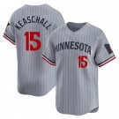 Minnesota Twins #15 Luke Keaschall Nike Gray Pinstripe Vapor Limited Jersey