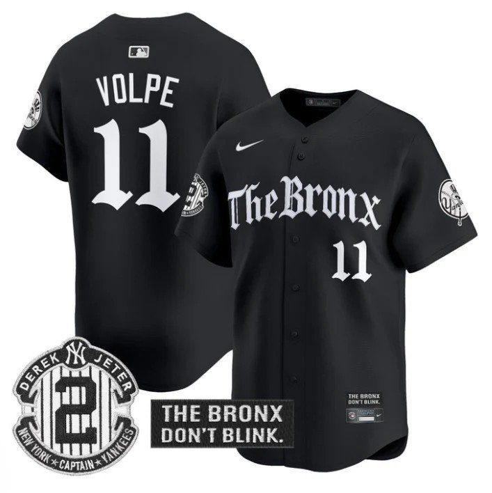 Anthony Volpe Jersey #11 Yankees The Bronx Gothic Ink Drop Edition Black