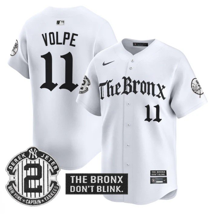 Anthony Volpe Jersey #11 Yankees The Bronx Gothic Ink Drop Edition White