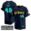 Gerrit Cole Jersey #45 Yankees Graffiti Bronx Bombers Edition Stitched Navy