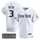 Babe Ruth Jersey #3 New York Yankees Gothic Legacy Edition Vapor Premier White