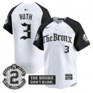 Babe Ruth Jersey #3 Yankees The Bronx Gothic Ink Drop Edition Stitched Alternate