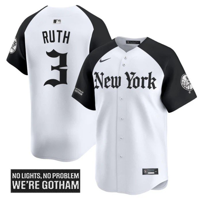 Babe Ruth Jersey #3 New York Yankees Gothic Legacy Edition Vapor Premier Stitched