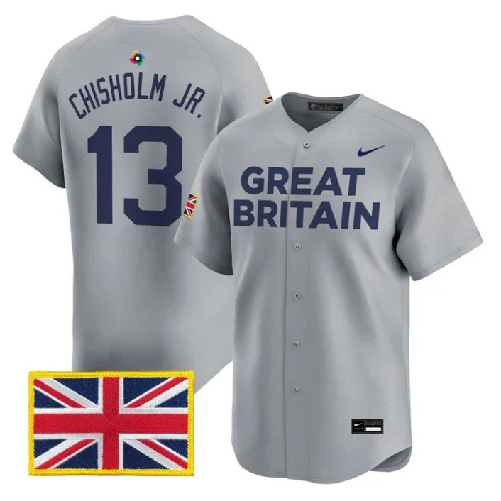 Jazz Chisholm Jr. Jersey #13 Team Great Britain 2026 World Baseball Stitched