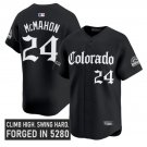 Ryan McMahon Jersey #24 Colorado Rockies Gothic Mile High Shadows Edition Black