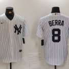 Any Size New York Yankees #8 Yogi Berra White Cool Base Stitched Baseball Jersey