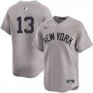 New York Yankees #13 Jazz Chisholm Jr Away Grey Cool Base Stitched Jersey