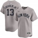 New York Yankees #13 Jazz Chisholm Jr. Grey Away Stitched Baseball Jersey