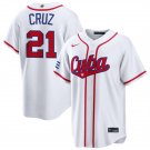 Men's Cuba Baseball #21 Naykel Cruz White 2026 World Baseball Classic Home Jersey