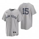 New York Yankees #15 Thurman Munson Nike Gray No Name Jersey