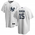 New York Yankees #15 Thurman Munson Nike White Home Jersey