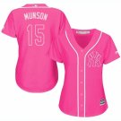Womens New York Yankees #15 Thurman Munson Nike Pink Cool Base Jersey