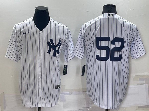 New York Yankees #52 C.C. Sabathia White No Name Cool Base Stitched Jersey