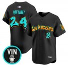 Kobe Bryant Jersey #24 Los Angeles Dodgers Graffiti Street Style Stitched Black