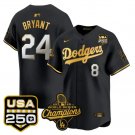 Kobe Bryant Jersey #8 Dodgers 2025 World Series Champions 250 USA Patch